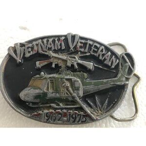 Men's Vintage Silver Vietnam Veteran Antique Classic Lightweight Belt Buckle